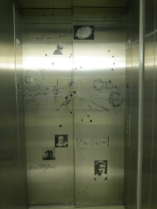 elevator inside the physics building in UCLA